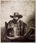 REMBRANDT Harmenszoon van Rijn, Conrnelis Claesz Anslo,Preacher